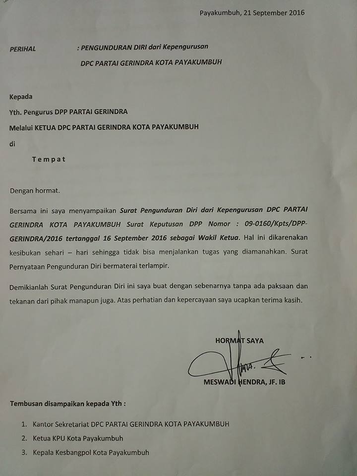 Meswadi Hendra Nyatakan Dirinya di Partai Hanura