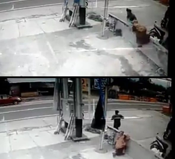 Beredar Rekaman CCTV, Seorang Wanita Dirampok Depan Bank Nagari Lubuk Alung