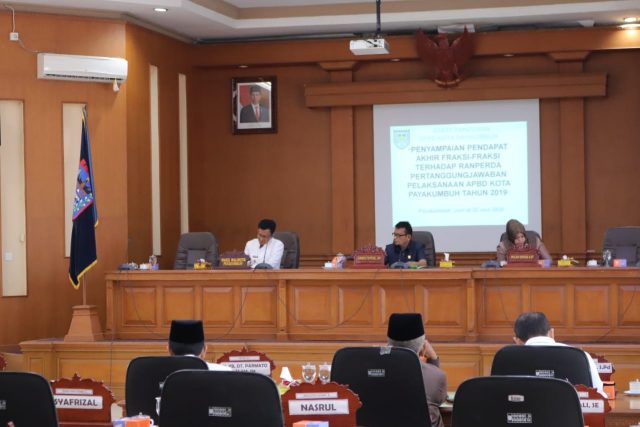 Tujuh Fraksi Setuju Perda Pertanggungjawaban Pelaksanaan APBD Tahun 2019 Disahkan