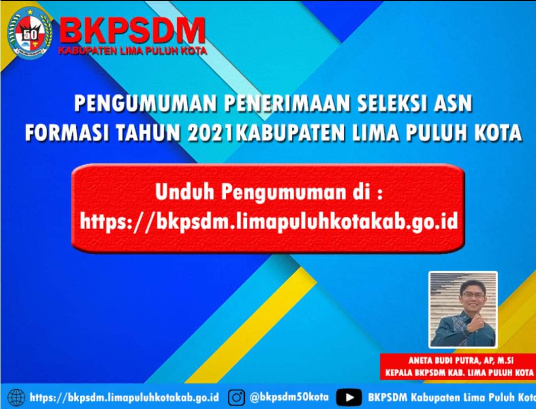 Pengumuman Penerimaan Seleksi ASN Pemerintahan Kabupaten Limapuluh Kota