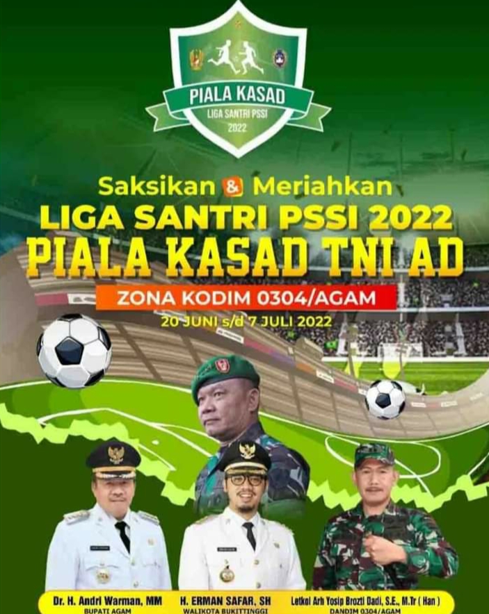Kepala Daerah Bukittinggi Buka Kick Off Liga Santri Nasional Piala KASAD 2022