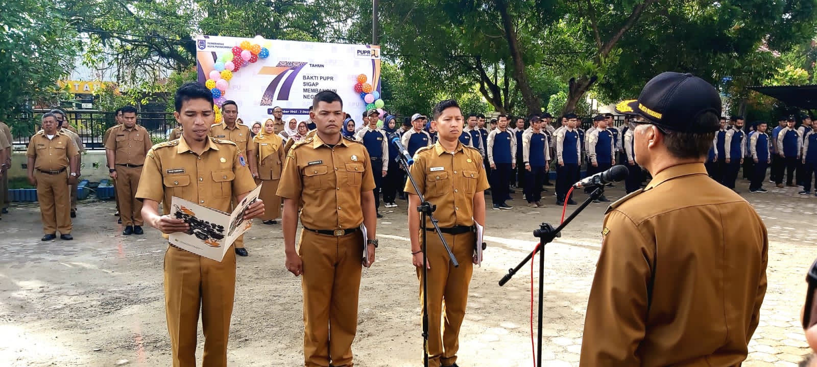 Pimpin Upacara Hari Bakti PU ke 77, Wako Rida Ananda Sampaikan Pesan Penting