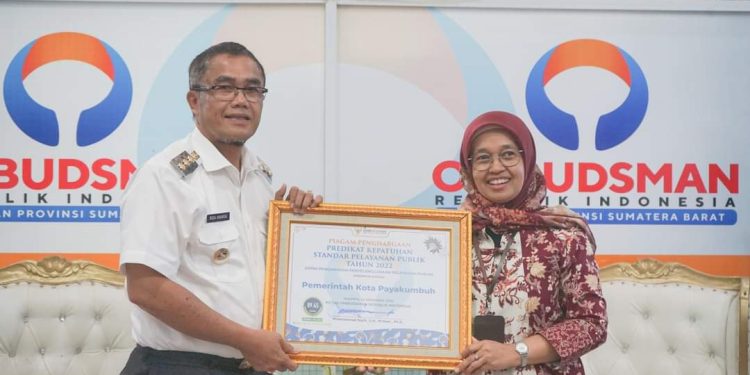 Raih Penghargaan Pelayanan Publik Kategori Kualitas Tinggi Dari Ombudsman RI, Wako Rida Ananda Ingin Terbaik 1 Di Nasional