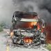 Bus ALS Jurusan Medan – Jakarta Ludes Terbakar di Palupuah Agam