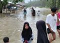 Curah Hujan Tinggi, Luapan Air Sungai Batang Timpeh Dharmasraya Akibatkan Banjir dan longsor.