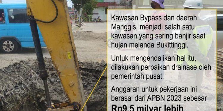 Drainase Diperbaiki, Upaya Pengendalian Banjir By Pass Bukittinggi