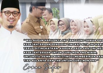 Perhatikan Kesejahteraan Guru SMA Non PNS Tingkat SMA, Wali Kota Bukittinggi Anggarkan Dana Insentif dan THR