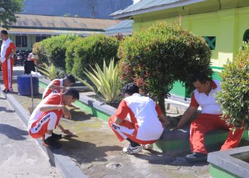 Peduli situs budaya agama,Polres 50 Kota revitalisasi Surau Tuo Nagari Taram