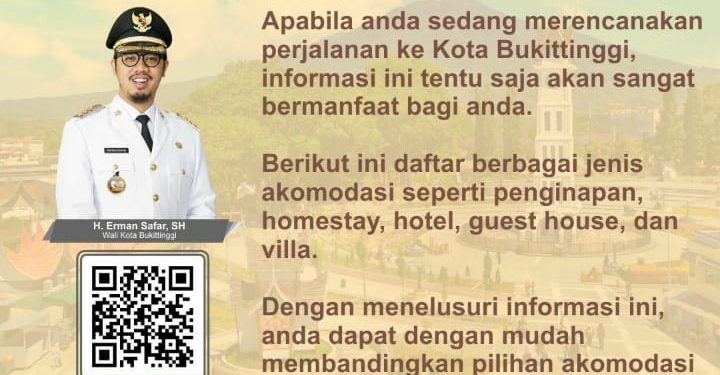Wako Erman: Ini Daftar Hotel & Home Stay di Kota Bukittinggi