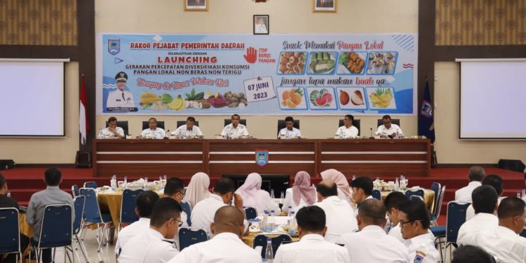 Pemko Payakumbuh Melaksankan Rapat Koordinasi (rakor) Pejabat Pemerintah Daerah Sekaligus Launcing Gerakan Percepatan Diversifikasi Konsumsi Pangan Lokal Non Beras Non Terigu