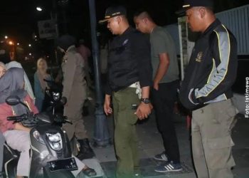 Satpol PP Padang Melakukan Razia Balap Liar dan Tawuran Remaja di Jalan Khatib Sulaiman