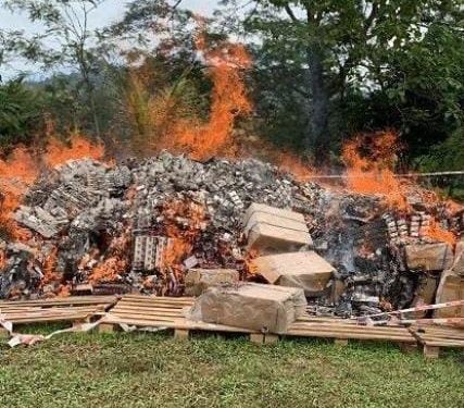 Sebanyak 6,3 Juta Batang Rokok Ilegal Dimusnahkan Di Kota Padang