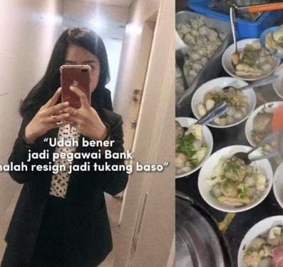 Waduh!!! Cewek Cantik ini Resign Jadi Pegawai Bank Pilih jadi Tukang Bakso Viral di Instagram