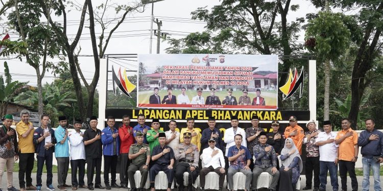 HADIRI DEKLARASI PEMILU DAMAI 2024, BUPATI SAFARUDDIN : KONDUSIFITAS HARUS DIWUJUDKAN, TIDAK HANYA SLOGAN SEMATA