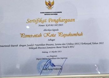 Pemko Payakumbuh Raih Penghargaan Dari Komisi Pemberantasan Korupsi (KPK)
