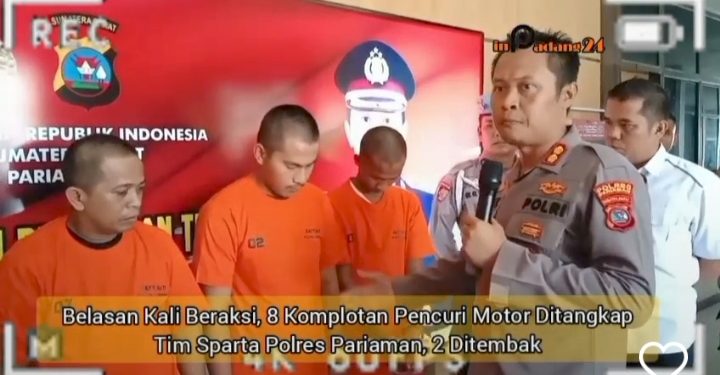 Delapan Tersangka Curanmor Diamankan di Wilayah Polres Pariaman, 18 Sepeda Motor Diselamatkan