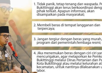 Beredarnya Isu ‘Beras Sintetis’ Pemko Bukittinggi Keluarkan Himbauan