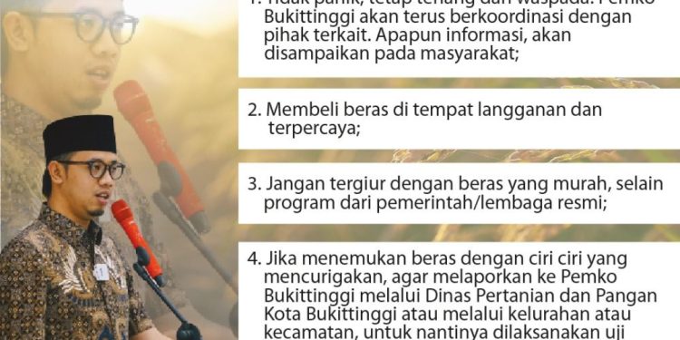 Beredarnya Isu ‘Beras Sintetis’ Pemko Bukittinggi Keluarkan Himbauan