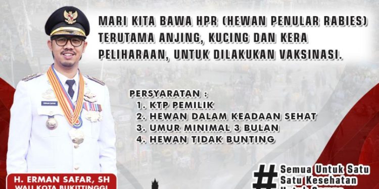 Bukittinggi Akan Laksanakan Vaksinasi Rabies Massal Gratis