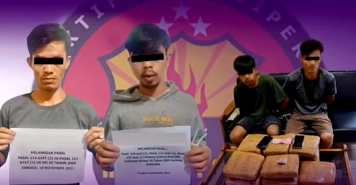 Kirim Paket Ganja Melalui Jasa Pengiriman, Dua Orang Warga Situjuah di Tetapkan Tersangka Diamankan Sat Narkoba Polres Payakumbuh