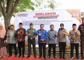 Bawaslu Kota Payakumbuh Gelar Deklarasi Pemilu Damai, Pj Wako Jasman: “Waspadai Politik Uang”