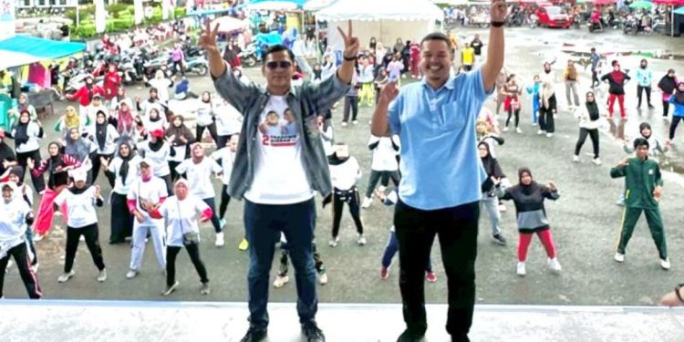 Ketua Gigih Berani 08, Bambang Safari gagas Senam Gemoy Di Ngalau Indah
