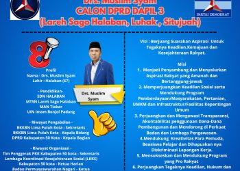 Muslim Syam Dapil 3 Lareh Sago Halaban, Luhak dan Situjuah : Menjabarkan Visi dan Misinya Sebagai Calon Anggota legislatif Daerah