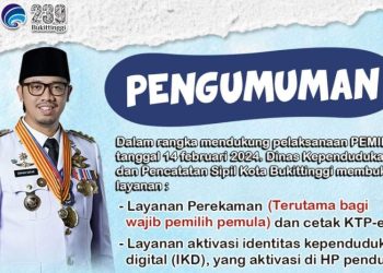 Pemko Bukittinggi Keluarkan Pengumuman terkait Pelayanan Pemilu 2024
