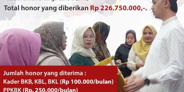Wako Erman Safar Serahkan Honor untuk 641 Orang Kader KB Kota Bukittinggi
