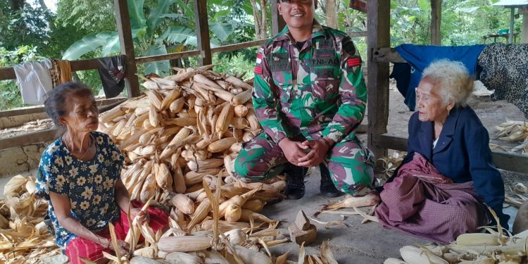 Berikan Bantuan Kepada Masyarakat, Pos Inbate Satgas Yonkav 6/Naga Karimata Bantu Kelompok Tani
