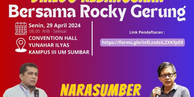 Ahli Filsafat dan Praktisi Politik Rocky Gerung Akan Menghadiri Kampus UM Sumbar di Kota Bukittinggi