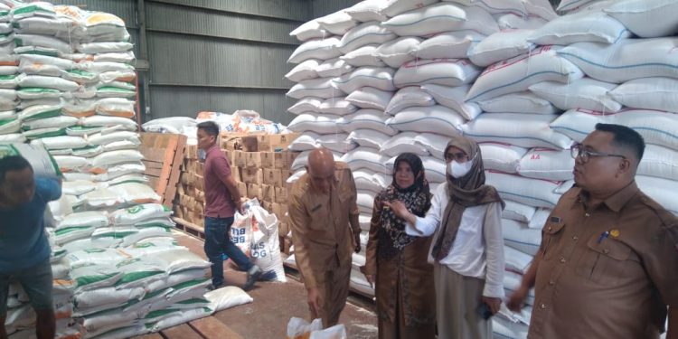 Tim Pengendalian Inflasi Daerah Kabupaten Solok Periksa Kualitas dan Kuantitas Beras di Gudang Perum Bulog