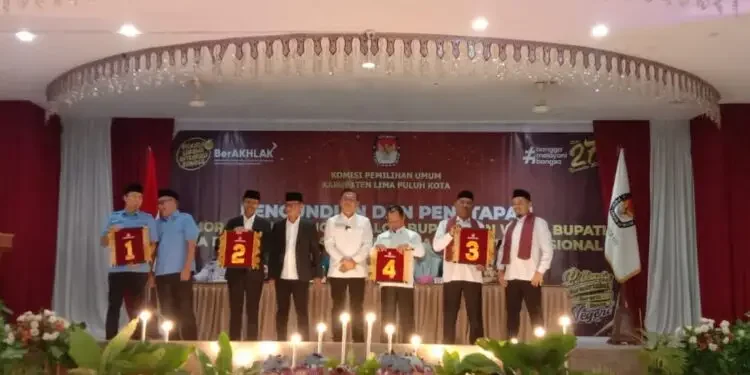 Sah! Inilah Hasil Pengundian Nomor Urut Paslon Bupati dan Wakil Bupati Limapuluh Kota: Penentuan untuk Pilkada Serentak 2024