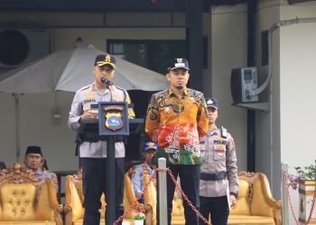 Apel Gelar Pasukan Operasi Ketupat 2025 yang dipimpin oleh Kapolres 50 Kota