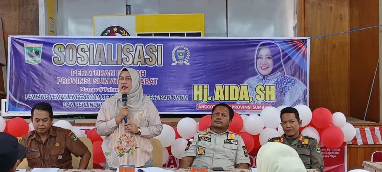 Hj.Aida Sampaikan Perda nomor 5 tahun 2020 Dalam Sosper Di Aula Dinas Kesehatan Limapuluh Kota