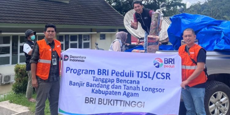 BRI Cabang Bukittinggi Bergerak Cepat Bantu Korban Bencana di Agam