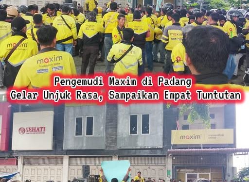 Pengemudi Maxim Gelar Aksi di Padang, Sampaikan Empat Tuntutan