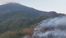 Kebakaran hutan dan lahan di lereng Gunung Ciremai, Kabupaten Kuningan. (Foto: ANTARA/HO BPBD Kabupaten Kuningan)